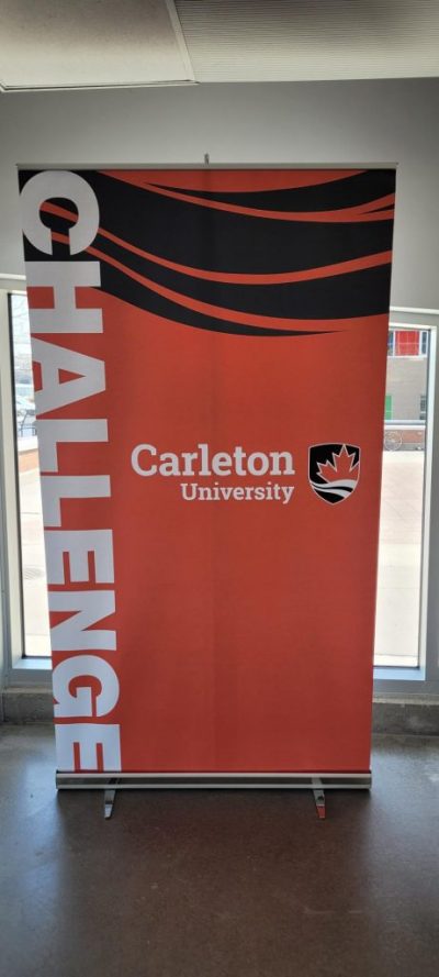 Carleton branded banner stand