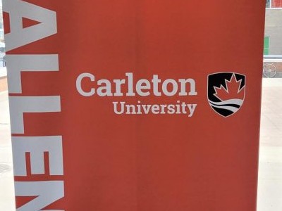 Photo for the news post: Banner Stand – Carleton Branded w/ Slogan 48″