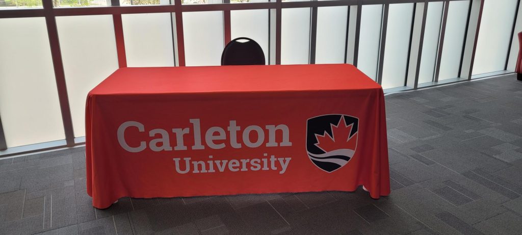 red Carleton table cloth