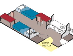 Traditional double room floor plan